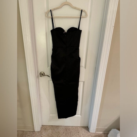 House of CB Flora Pleated Satin Midi Dress size small - Picture 4 of 6